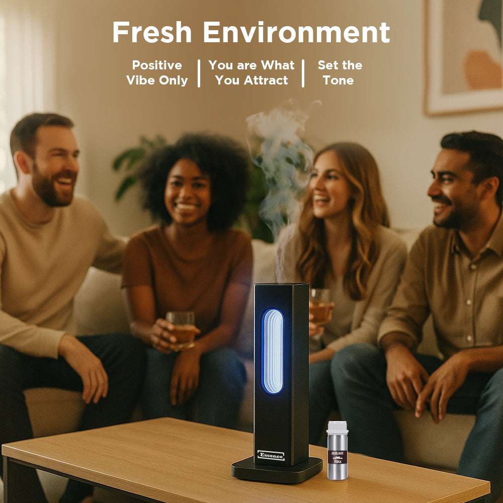 Essence Smart waterless essential oil Diffuser. With LED light and Bluetooth/App enabled