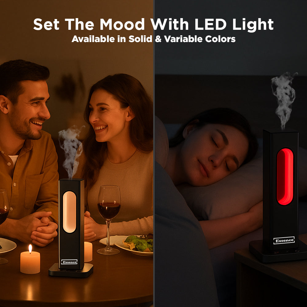 Essence Smart waterless essential oil Diffuser. With LED light and Bluetooth/App enabled