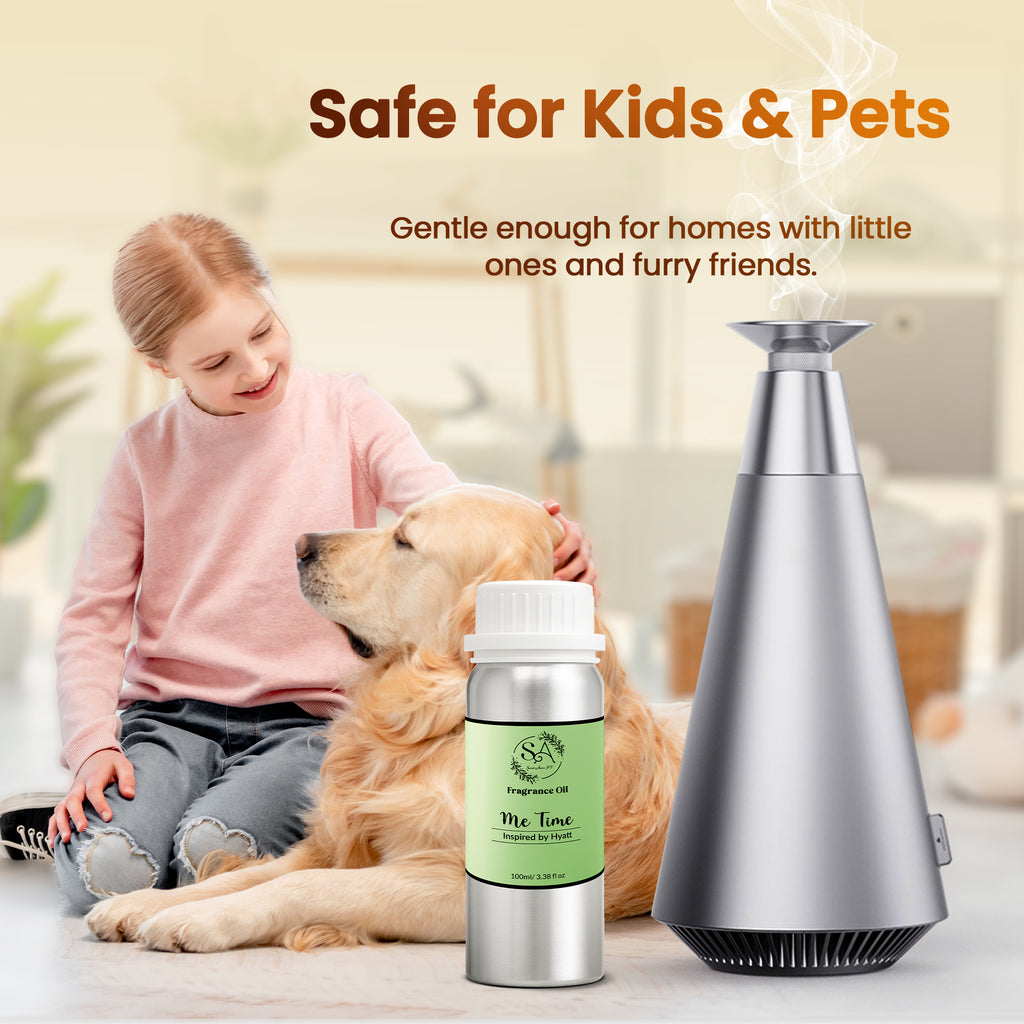 Scent Aura IV Me Time Fragrance Oil Inspired by Hyatt Hotel Scent Essential Oil for Diffusers (3.38 fl oz, Notes:Sweet Orange, Black Tea,Vanilla, Lily)