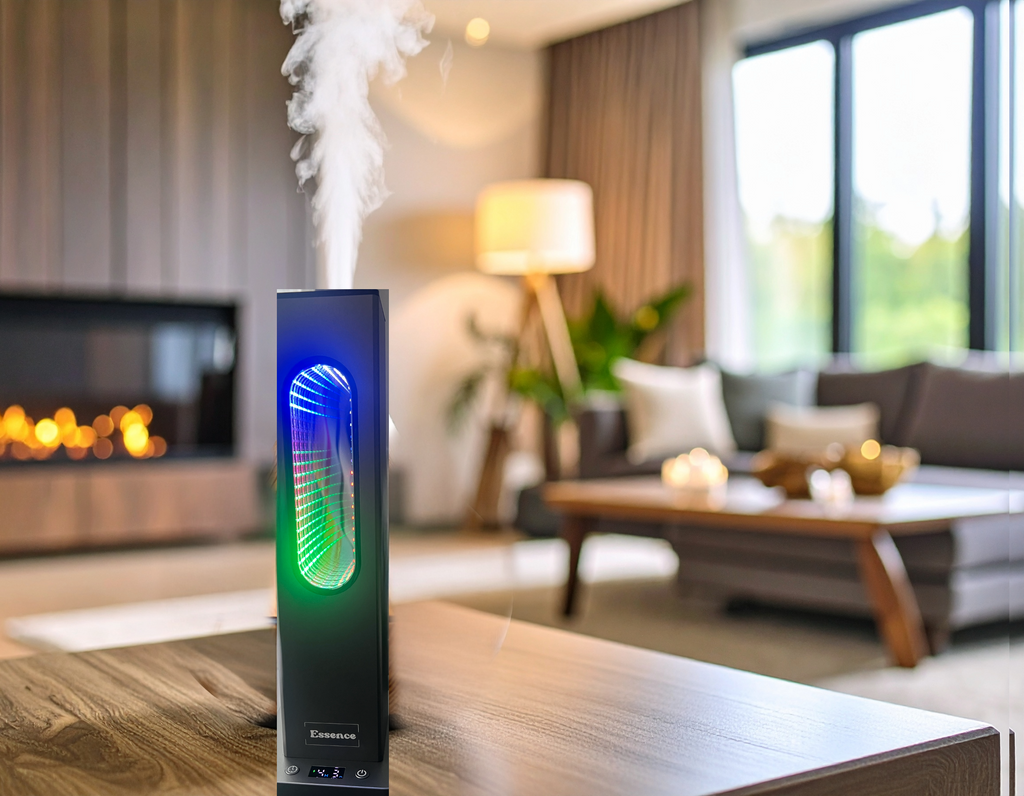 Essence Smart waterless essential oil Diffuser. With LED light and Bluetooth/App enabled