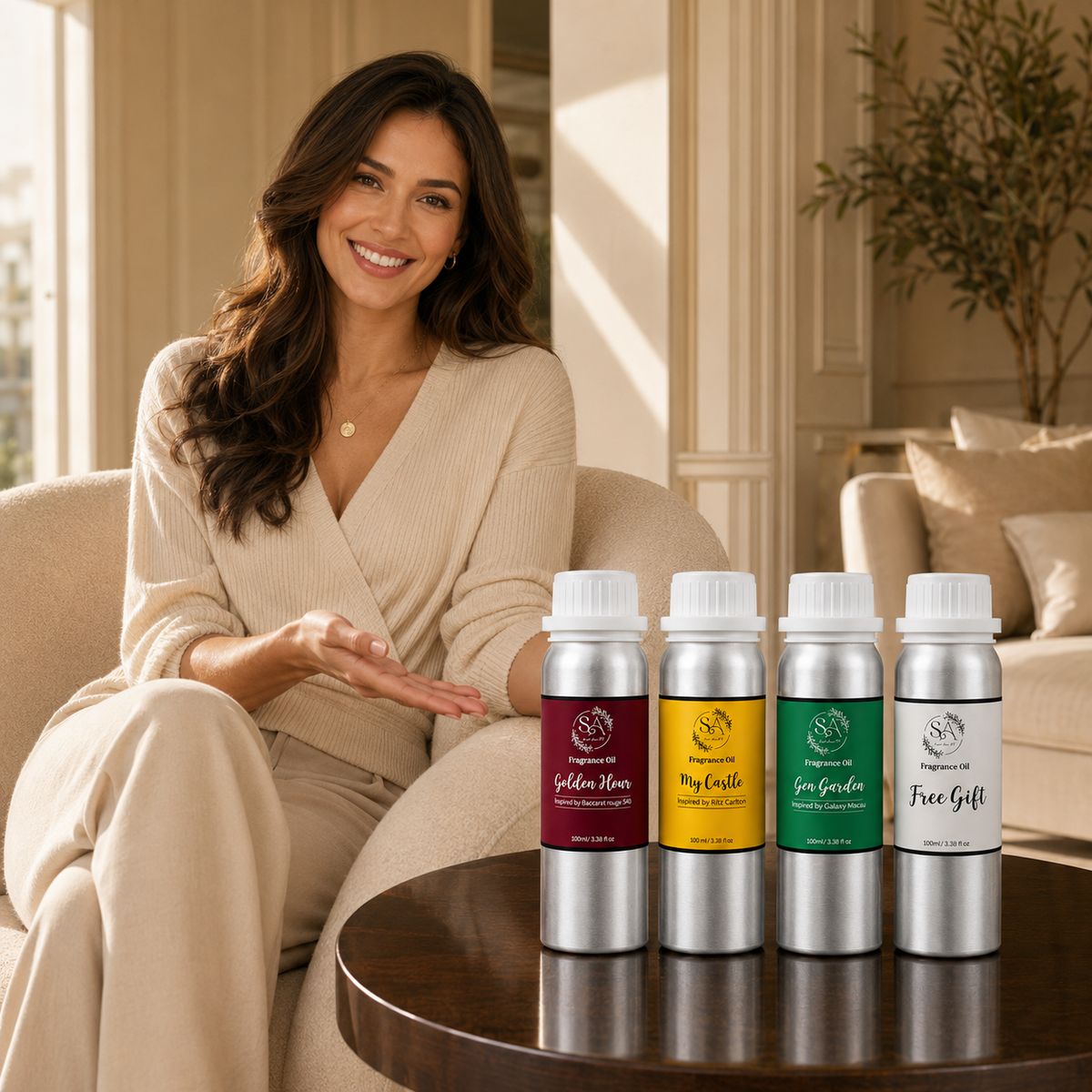 100ml Diffuser Oil 4-Pack – Buy 3, Get 1 Free (Hotel-Inspired Scents)