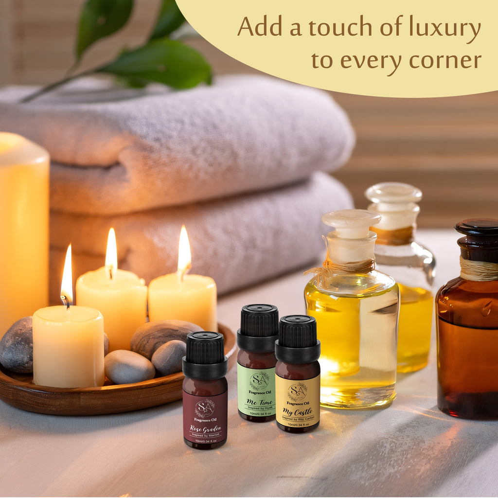 Scent Aura IV Fragrance Oils - 5 Hotel Secret Scents in One Collection Inspired by Marriott Ritz Carlton Park Hyatt Westin & Galaxy Macau for Diffusers